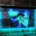 ADVPRO Cowgirl Welcome to Las Vegas Beer Bar Display Dual Color LED Neon Sign st6-i2737 - Green & Blue