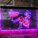 ADVPRO Cowgirl Welcome to Las Vegas Beer Bar Display Dual Color LED Neon Sign st6-i2737 - Red & Blue