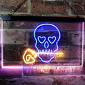 ADVPRO Skull with Rose Room Decor Dual Color LED Neon Sign st6-i2766 - Blue & Yellow