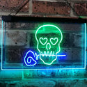 ADVPRO Skull with Rose Room Decor Dual Color LED Neon Sign st6-i2766 - Green & Blue