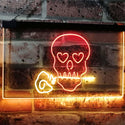 ADVPRO Skull with Rose Room Decor Dual Color LED Neon Sign st6-i2766 - Red & Yellow