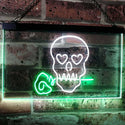 ADVPRO Skull with Rose Room Decor Dual Color LED Neon Sign st6-i2766 - White & Green