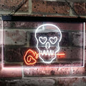 ADVPRO Skull with Rose Room Decor Dual Color LED Neon Sign st6-i2766 - White & Orange