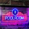 ADVPRO Pool Room 8 Ball Snooker Billiards Man Cave Dual Color LED Neon Sign st6-i2773 - Blue & Red