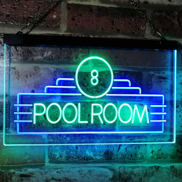 ADVPRO Pool Room 8 Ball Snooker Billiards Man Cave Dual Color LED Neon Sign st6-i2773 - Green & Blue