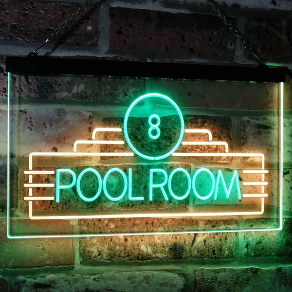 ADVPRO Pool Room 8 Ball Snooker Billiards Man Cave Dual Color LED Neon Sign st6-i2773 - Green & Yellow