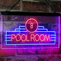 ADVPRO Pool Room 8 Ball Snooker Billiards Man Cave Dual Color LED Neon Sign st6-i2773 - Red & Blue