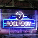 ADVPRO Pool Room 8 Ball Snooker Billiards Man Cave Dual Color LED Neon Sign st6-i2773 - White & Blue