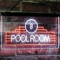 ADVPRO Pool Room 8 Ball Snooker Billiards Man Cave Dual Color LED Neon Sign st6-i2773 - White & Orange