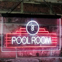 ADVPRO Pool Room 8 Ball Snooker Billiards Man Cave Dual Color LED Neon Sign st6-i2773 - White & Red