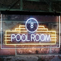 ADVPRO Pool Room 8 Ball Snooker Billiards Man Cave Dual Color LED Neon Sign st6-i2773 - White & Yellow