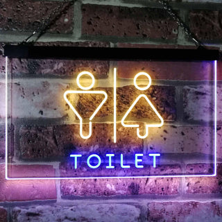 ADVPRO Men Women Toilet Restroom Washroom Dual Color LED Neon Sign st6-i2774 - Blue & Yellow