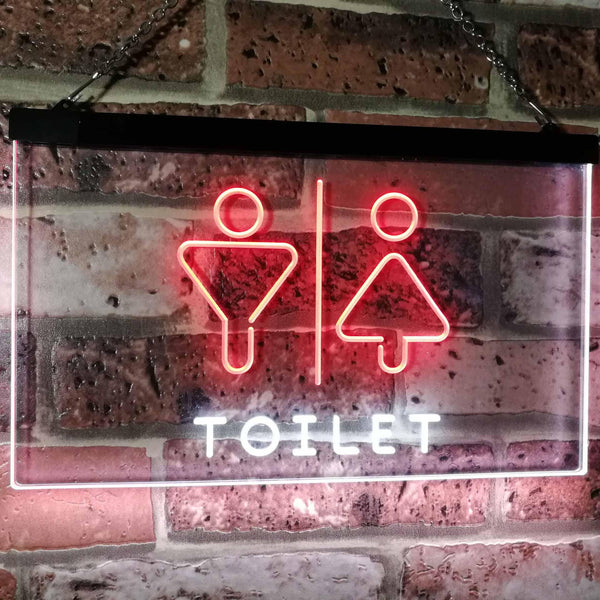 ADVPRO Men Women Toilet Restroom Washroom Dual Color LED Neon Sign st6-i2774 - White & Red
