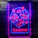 ADVPRO Casino Dice Game Man Cave  Dual Color LED Neon Sign st6-i2785 - Blue & Red