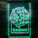 ADVPRO Casino Dice Game Man Cave  Dual Color LED Neon Sign st6-i2785 - White & Green