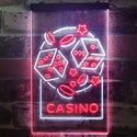 ADVPRO Casino Dice Game Man Cave  Dual Color LED Neon Sign st6-i2785 - White & Red