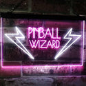 ADVPRO Pinball Wizard Game Room Display Bar Beer Club Dual Color LED Neon Sign st6-i2797 - White & Purple