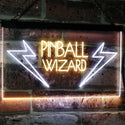 ADVPRO Pinball Wizard Game Room Display Bar Beer Club Dual Color LED Neon Sign st6-i2797 - White & Yellow