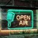 ADVPRO Open Air Classic Microphone Recording Quiet Please Dual Color LED Neon Sign st6-i2799 - Green & Yellow