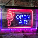 ADVPRO Open Air Classic Microphone Recording Quiet Please Dual Color LED Neon Sign st6-i2799 - Red & Blue