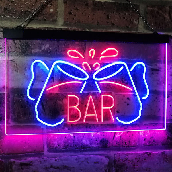 ADVPRO Home Bar Beer Mugs Cheers Decoration Man Cave Dual Color LED Neon Sign st6-i2814 - Blue & Red