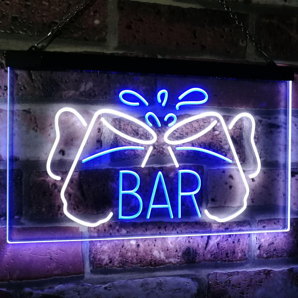 ADVPRO Home Bar Beer Mugs Cheers Decoration Man Cave Dual Color LED Neon Sign st6-i2814 - White & Blue