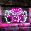 ADVPRO Home Bar Beer Mugs Cheers Decoration Man Cave Dual Color LED Neon Sign st6-i2814 - White & Purple
