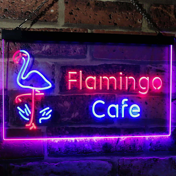 ADVPRO Flamingo Cafe Kitchen Dual Color LED Neon Sign st6-i2828 - Blue & Red