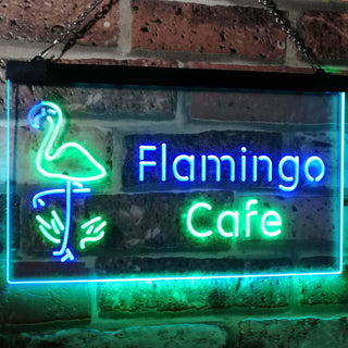 ADVPRO Flamingo Cafe Kitchen Dual Color LED Neon Sign st6-i2828 - Green & Blue