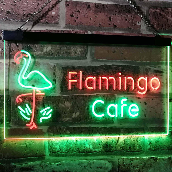 ADVPRO Flamingo Cafe Kitchen Dual Color LED Neon Sign st6-i2828 - Green & Red