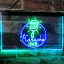 ADVPRO Karaoke Bar Microphone Dual Color LED Neon Sign st6-i2843 - Green & Blue