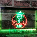 ADVPRO Karaoke Bar Microphone Dual Color LED Neon Sign st6-i2843 - Green & Red