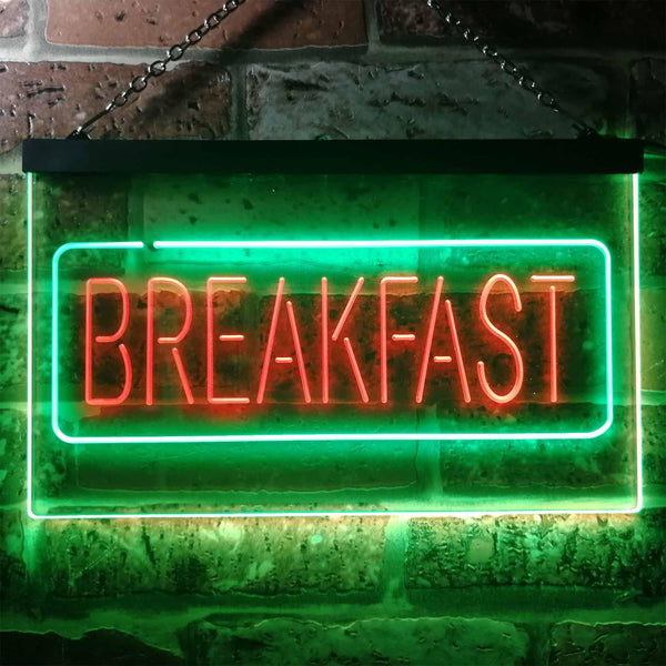 ADVPRO All Day Breakfast Cafe Dual Color LED Neon Sign st6-i2862 - Green & Red
