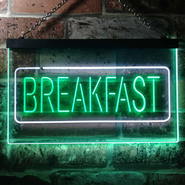 ADVPRO All Day Breakfast Cafe Dual Color LED Neon Sign st6-i2862 - White & Green
