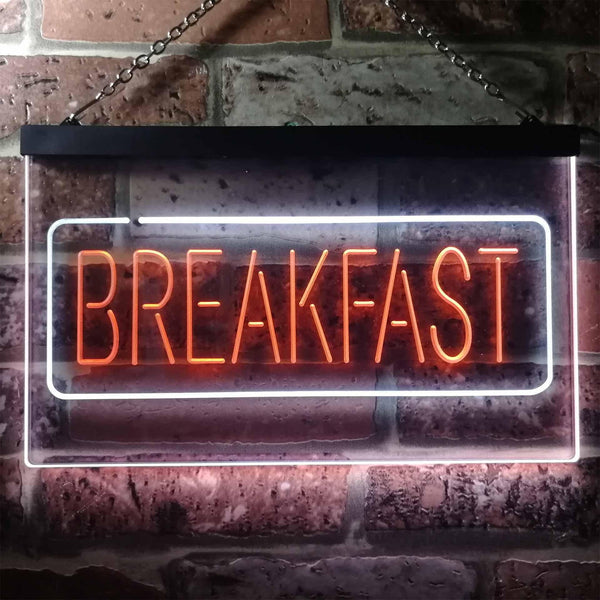 ADVPRO All Day Breakfast Cafe Dual Color LED Neon Sign st6-i2862 - White & Orange