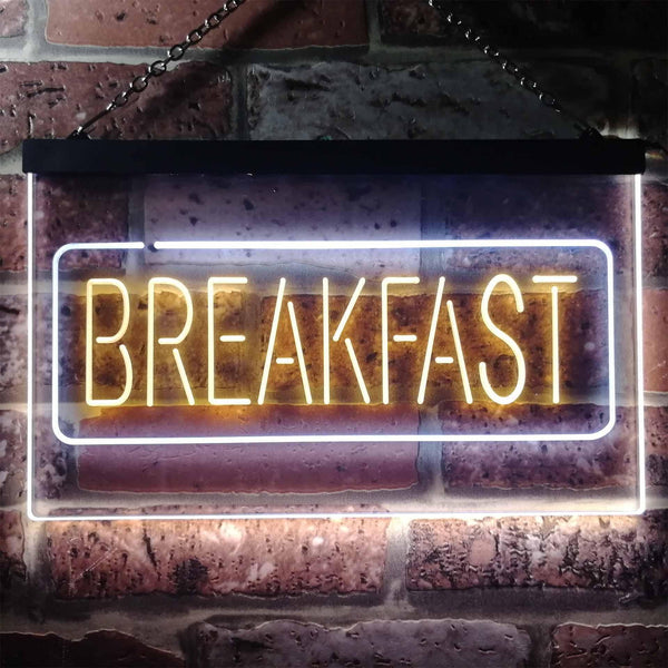 ADVPRO All Day Breakfast Cafe Dual Color LED Neon Sign st6-i2862 - White & Yellow