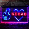 ADVPRO Kebab Restaurant Cafe Wall Decor Open Dual Color LED Neon Sign st6-i2868 - Blue & Red