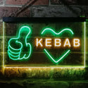 ADVPRO Kebab Restaurant Cafe Wall Decor Open Dual Color LED Neon Sign st6-i2868 - Green & Yellow