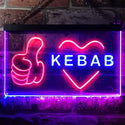 ADVPRO Kebab Restaurant Cafe Wall Decor Open Dual Color LED Neon Sign st6-i2868 - Red & Blue