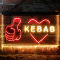 ADVPRO Kebab Restaurant Cafe Wall Decor Open Dual Color LED Neon Sign st6-i2868 - Red & Yellow
