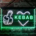 ADVPRO Kebab Restaurant Cafe Wall Decor Open Dual Color LED Neon Sign st6-i2868 - White & Green