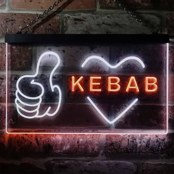 ADVPRO Kebab Restaurant Cafe Wall Decor Open Dual Color LED Neon Sign st6-i2868 - White & Orange