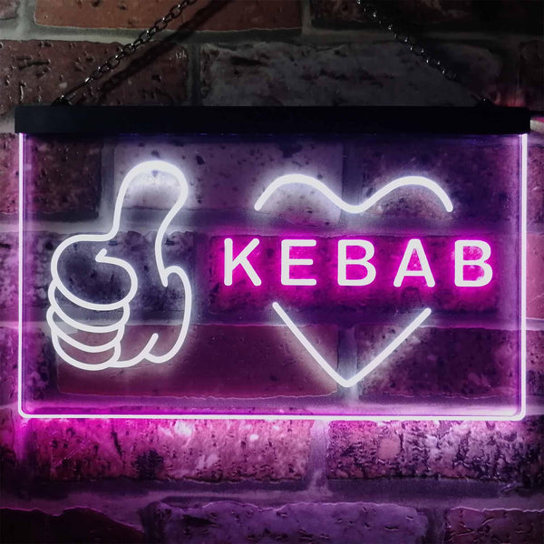 ADVPRO Kebab Restaurant Cafe Wall Decor Open Dual Color LED Neon Sign st6-i2868 - White & Purple