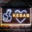 ADVPRO Kebab Restaurant Cafe Wall Decor Open Dual Color LED Neon Sign st6-i2868 - White & Yellow