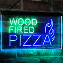 ADVPRO Wood Fired Pizza Dual Color LED Neon Sign st6-i2887 - Green & Blue