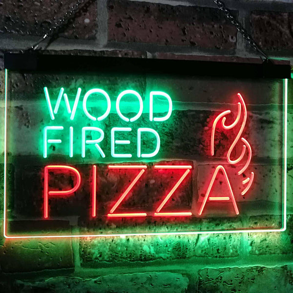 ADVPRO Wood Fired Pizza Dual Color LED Neon Sign st6-i2887 - Green & Red