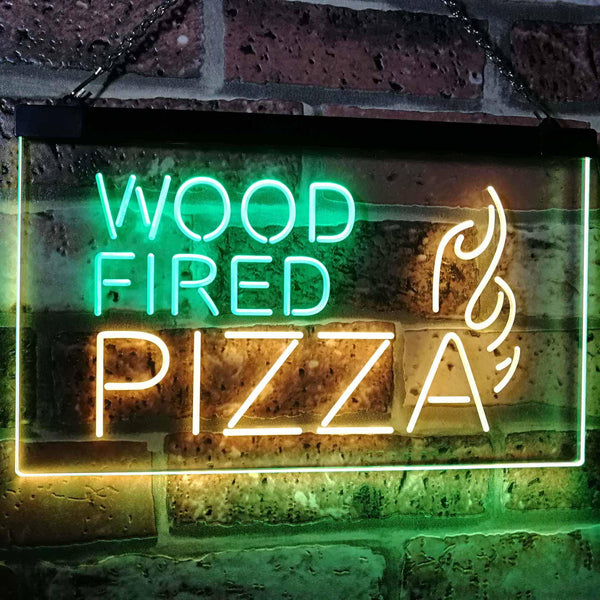 ADVPRO Wood Fired Pizza Dual Color LED Neon Sign st6-i2887 - Green & Yellow