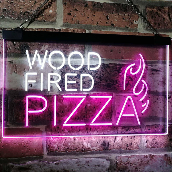ADVPRO Wood Fired Pizza Dual Color LED Neon Sign st6-i2887 - White & Purple