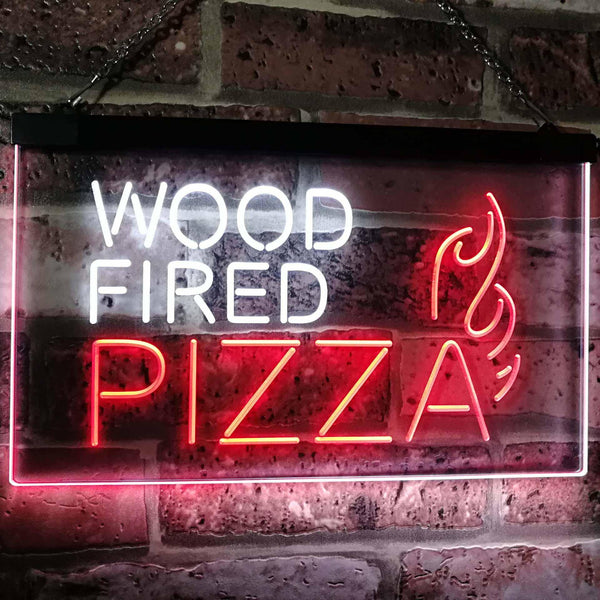 ADVPRO Wood Fired Pizza Dual Color LED Neon Sign st6-i2887 - White & Red