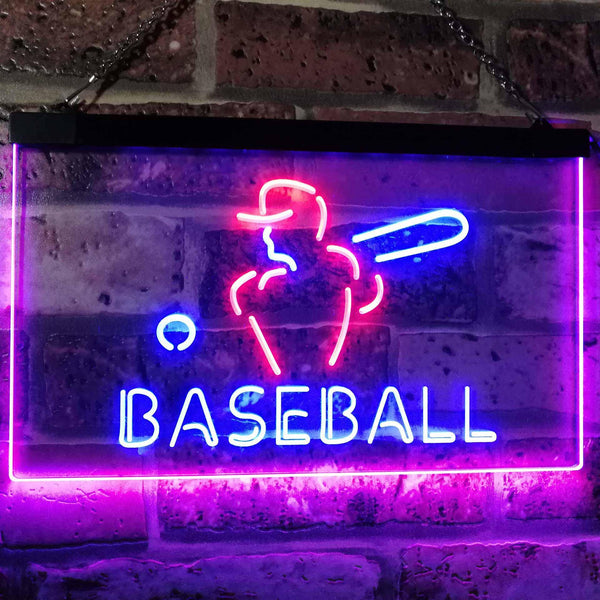 ADVPRO Baseball Sport Man Cave Bar Dual Color LED Neon Sign st6-i2892 - Blue & Red